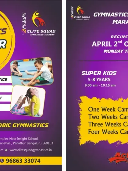 Flip into fun with our Gymnastics Summer Camp. We offer programs for Super Kids (5-8 years) and Elite Stars (9-14 years) with flexible weekly options to fit your schedule.