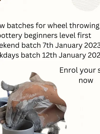 New batches for all levels of wheel throwing and hand-building are starting in January. Enrol now to book your seat.