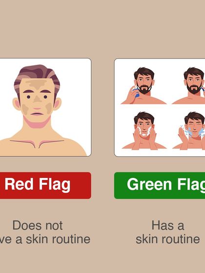 Not having a daily skincare routine is a red flag for your skin's health. A simple, consistent routine is a green flag that shows you are committed to maintaining healthy skin.