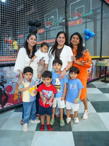A wonderful group of kids and parents celebrating together. Our spacious venue allows for large gatherings where everyone can be part of the fun.