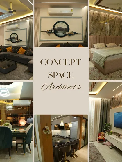 Our turnkey services extend to complete interior solutions. This collage highlights our work in creating luxurious and comfortable living rooms, bedrooms, dining areas, and kitchens, ensuring every corner of your new building is ready to live in.