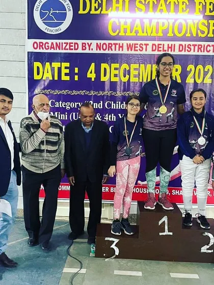 Trust the process. Our U-23 fencers sweeping the podium with gold, silver, and bronze medals at the state championship.