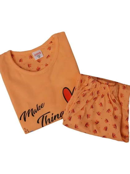 A folded view of a kids' pajama set, showing how the product might be packaged or presented. This angle adds variety to your product listing photos.