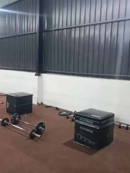 A look at the dedicated gym and fitness area within our Ghaziabad venue, equipped with plyoboxes and weights for strength and conditioning training.
