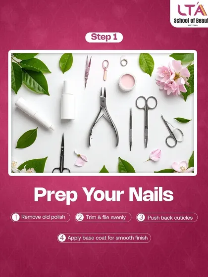 A masterpiece begins with a perfect canvas. We emphasize the importance of proper nail preparation, from removing old polish and shaping to cuticle care and applying a smooth base coat. This foundational knowledge is the key to long-lasting, professional results.