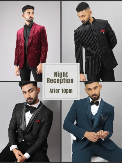 Your guide to owning the night. Whether it's a reception, a cocktail party, or a formal dinner, we have a pre-loved tuxedo or bandhgala that will make you the best-dressed man in the room.