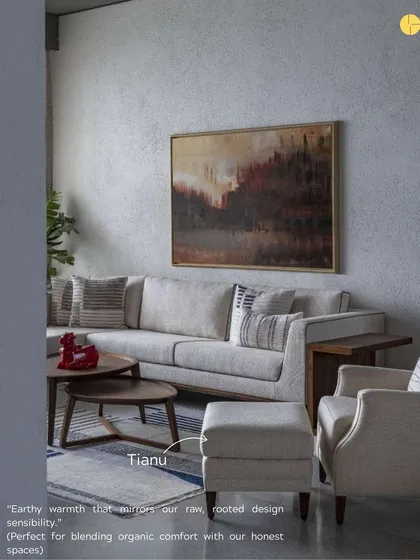 We often collaborate with furniture brands like Tianu that share our design sensibility. Their earthy warmth and organic comfort blend perfectly with our honest spaces.