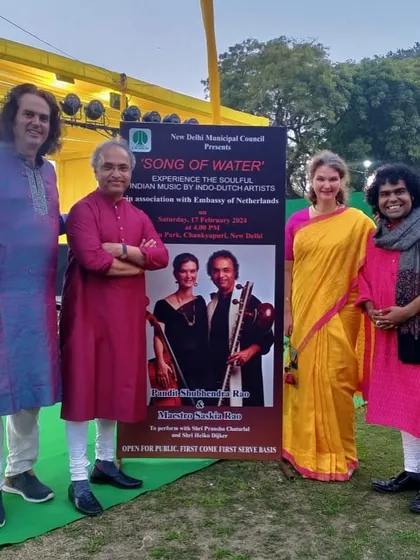 With the Dutch Ambassador and our tabla player after our performance at the Tulip Festival. These cultural collaborations are always a pleasure.
