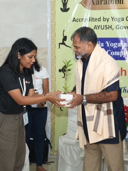 As a symbol of growth and life, we present our chief guest with a plant, a token of our deep appreciation.