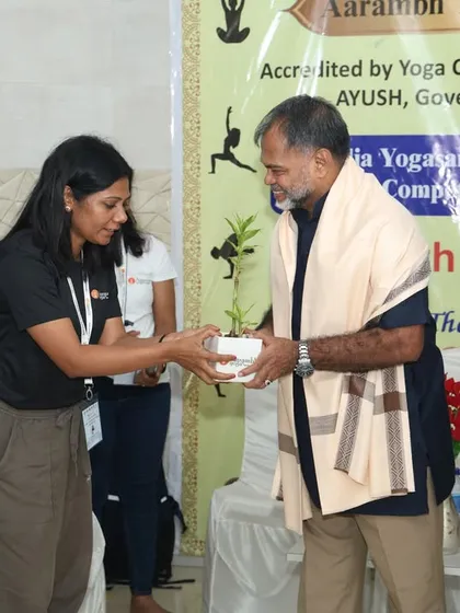 As a symbol of growth and life, we present our chief guest with a plant, a token of our deep appreciation.