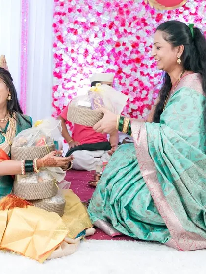 Laughter and fun during a traditional gift exchange ceremony.
