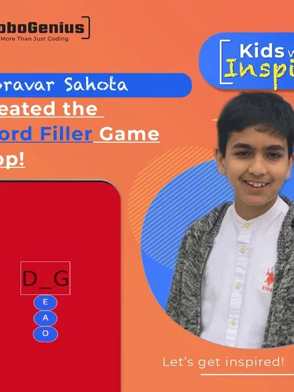 We believe in celebrating our students' achievements. Meet Zorawar Sahota, one of our inspiring young coders who designed and built the 'Word Filler Game App', a fun and engaging word puzzle. This is a perfect example of how we turn creative ideas into real applications.