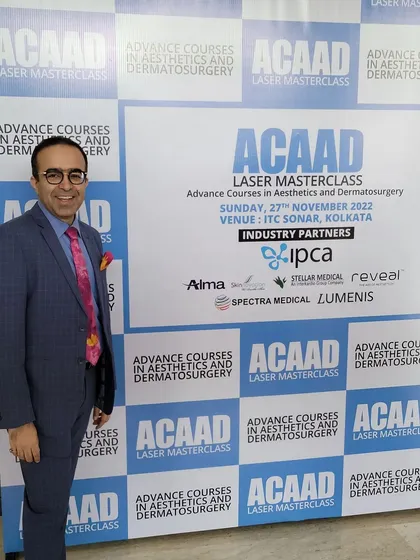 Pictured here at the ACAAD Laser Masterclass in Kolkata. These advanced courses provide a platform for dermatologists to gain hands-on experience with the latest technologies in aesthetics and dermatosurgery.