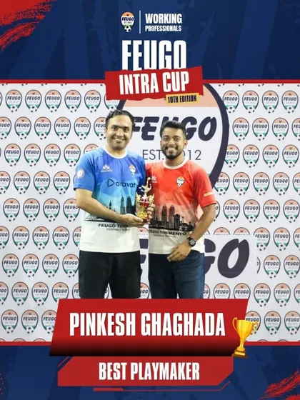 The Best Playmaker award goes to Pinkesh Ghaghada, whose vision and passing were crucial for his team's success.