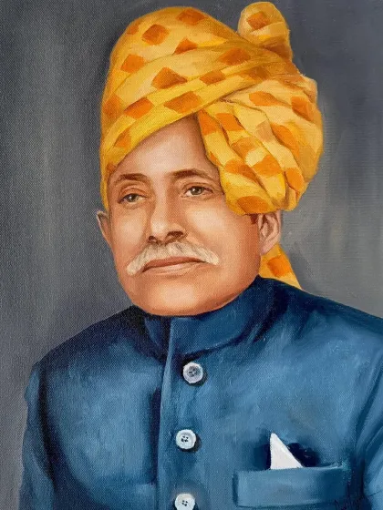 Another portrait of a gentleman, this time in a vibrant yellow turban. These ancestral portraits are a wonderful way to honor family history.