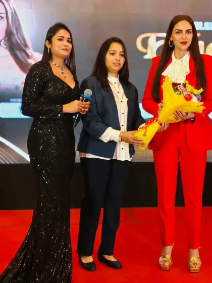 Another shot with Esha Deol at the Bizzop Business Awards. Her presence added immense value and glamour to the evening.