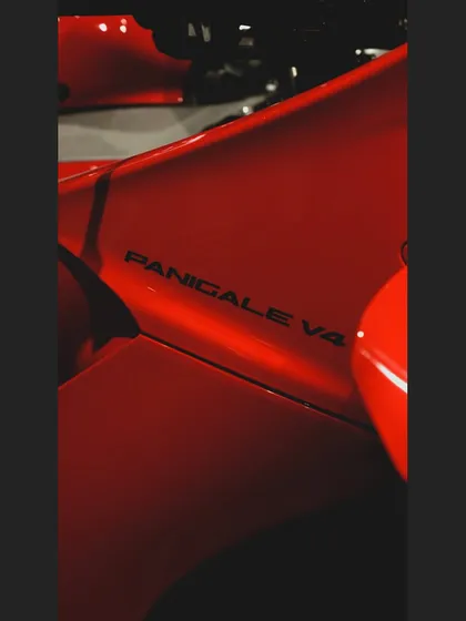 The sleek bodywork and Panigale V4 logo on this stunning Ducati.