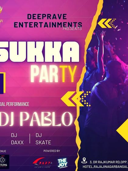 "Sukka Party" flyer for a special event at Jetlag BLR, where I was part of the DJ lineup.