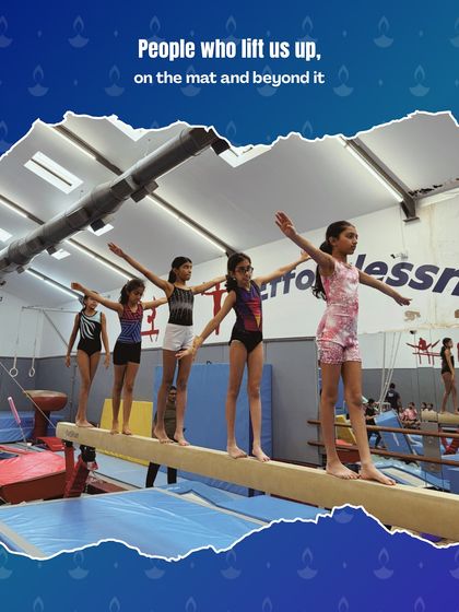This Diwali, we celebrate the people who lift us up, on the mat and beyond. Our gymnasts learn to support each other, creating a bond that is as strong as their skills.