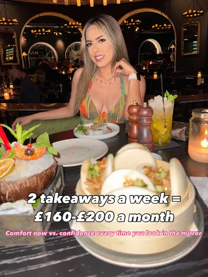 Two takeaways a week costs you £160-£200 a month. You're trading long-term confidence for a few minutes of comfort. It's time to invest in the mirror, not just the meal.