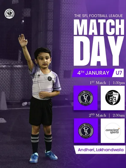 The future of our academy starts here. Our U7 players, like this young athlete ready for an SFL Football League match, wear their kits with the same passion and pride as our senior team.