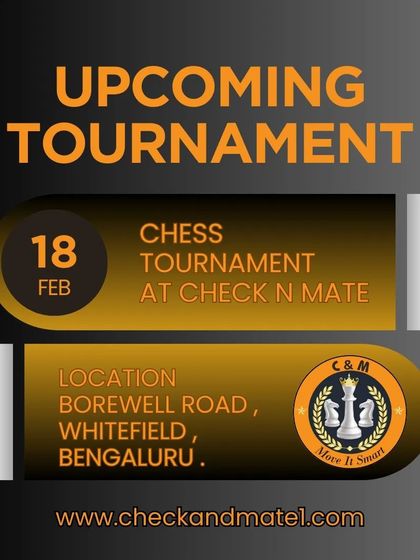 Mark your calendars for our upcoming chess tournament on February 18th at our academy in Whitefield. Join us for a day of intense mind games.
