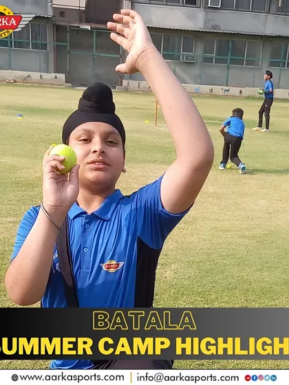 A young spinner at our summer camp, ready to deliver the ball. We focus on building strong fundamentals for all types of bowlers.