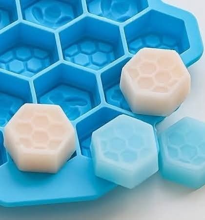 This honeycomb mold creates hexagonal soaps with a lovely textured pattern. It's perfect for honey-based soaps or for anyone wanting a geometric design.