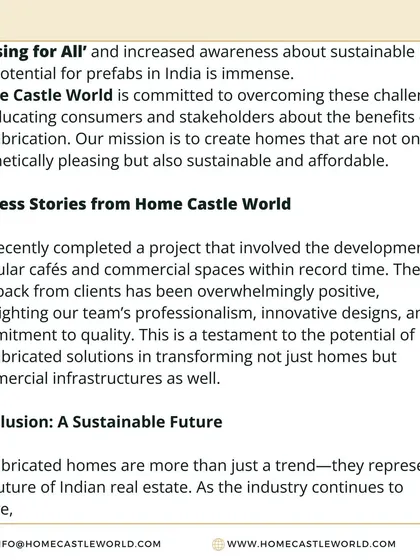 The conclusion of my article, highlighting our success stories in modular commercial spaces and our mission to create homes that are not only beautiful but also sustainable and affordable.