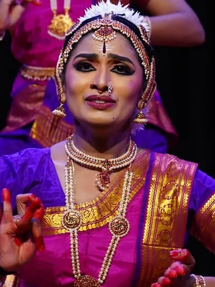 In Bharatanatyam, the story is told through the eyes. Kannu aanallo ettavum important. I teach my students not just the steps, but how to channel emotion and become storytellers through Abhinaya.