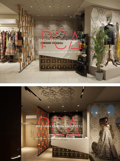 The final "Render to Reality" image for the Jubinav Chadha studio, highlighting the reception desk and partition, confirming the successful translation of the 3D vision.