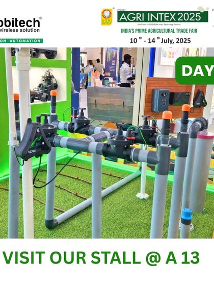 A close-up of our wireless valve controller setup on display at Agri Intex Day 3.