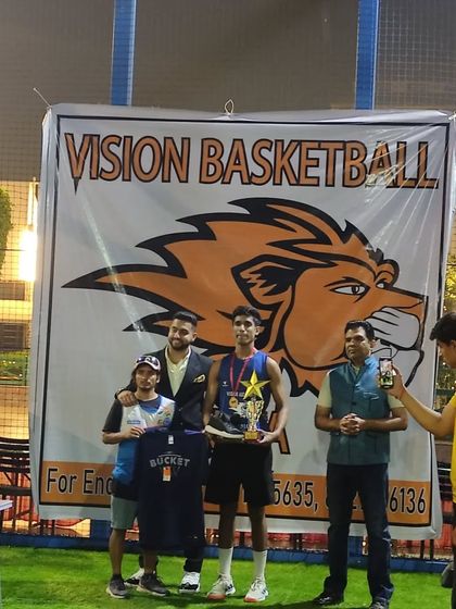 My boys celebrating their victory at the Indian Youth Basketball League. They dominated in both 3x3 and one on one categories.