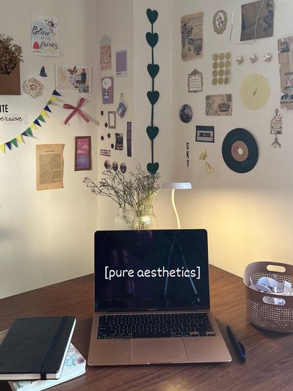 My desk is my creative sanctuary. From my laptop and sketchbooks to the inspiring art on my wall, every item has its place and purpose. It's the corner where I feel most like myself.