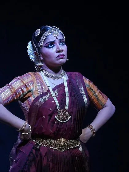 Another expressive moment from 'Rasayatra', capturing a look of indignation and defiance. Abhinaya is all about conveying a spectrum of human emotions through dance.