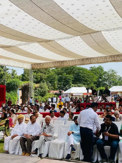 The audience watching our performance at a cultural mahotsav. Seeing so many people engaged in the story is the greatest reward for an artist.