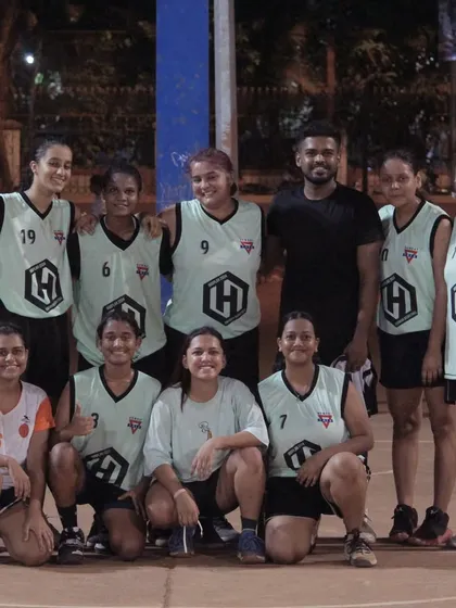 The full squad of the Hooping Hotties, a team that brings both skill and personality to the court.