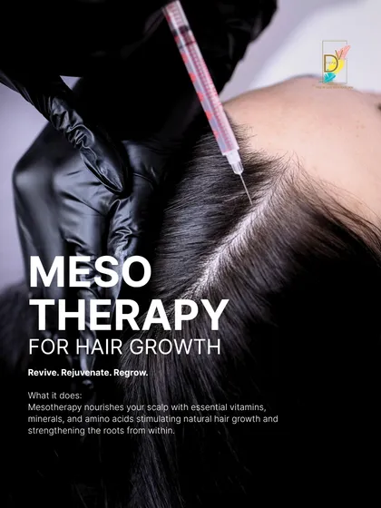 Mesotherapy is a targeted treatment where I deliver essential nutrients directly to your hair follicles. This image shows the precise application of a cocktail of vitamins, minerals, and amino acids into the scalp. This process nourishes weak follicles, reduces hair fall, and stimulates natural regrowth from within.
