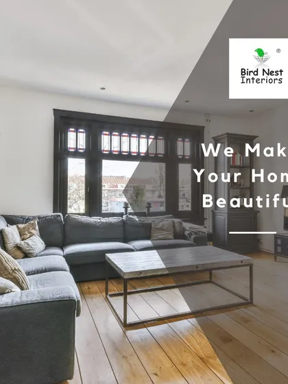This living room showcases a comfortable, contemporary aesthetic with a large sectional sofa and natural wood flooring. It’s a perfect example of how we create spaces that are made for relaxation.