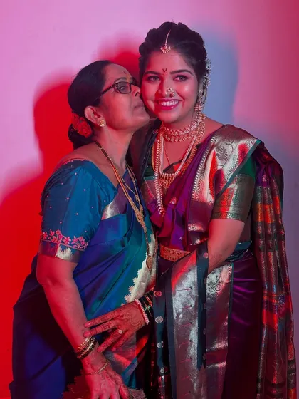A heartwarming moment between my bride and her mother. Creating makeup looks is about spreading happiness and love on such special days.