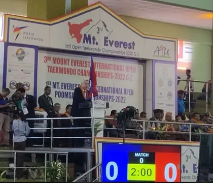 The opening ceremony of the 3rd Mount Everest International Open Taekwondo Championships. A proud moment for us to be a part of such a prestigious event.