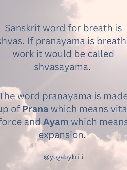 Is Pranayama the same as breathwork? The Sanskrit word for breath is 'shvas'. Pranayama is made of 'Prana' (vital force) and 'Ayam' (expansion). It works on a much deeper level than just breathing exercises.