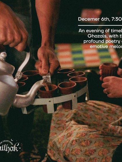 An evening of timeless ghazals is made even better with a cup of hot chai. This simple pleasure is a core part of the warm and welcoming atmosphere at our baithak gatherings.