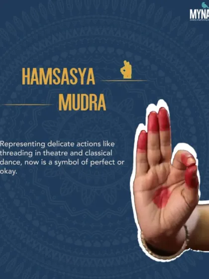 The Hamsasya Mudra, used for delicate actions like threading a needle in classical dance, has now become the modern symbol for "perfect" or "okay."