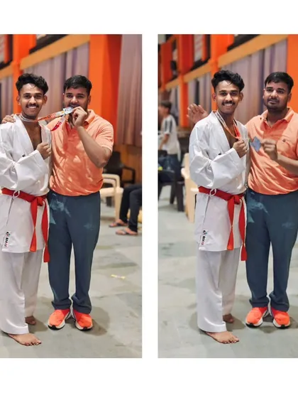 Even a silver medal in the senior category is a huge achievement. This is me after a tough final match at the 23rd Haryana State Karate Championship. We learn from every fight.