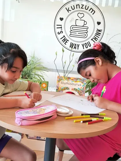 Our art table is a popular spot for young friends to get creative together. We love seeing their imaginations at work.