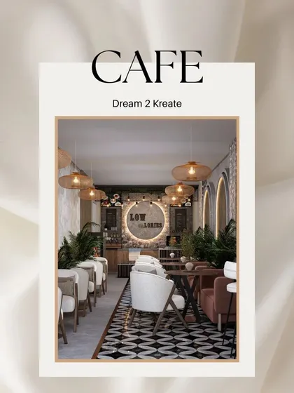 A promotional graphic for the "Low Calories" cafe project.