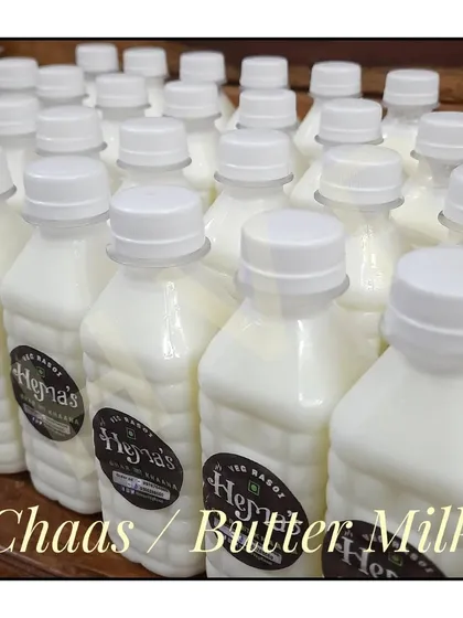 Freshly made Chaas (buttermilk), a light and healthy drink that aids digestion and cools the body.
