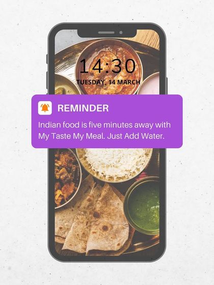 Here's a simple reminder: a healthy Indian lunch is just five minutes away with my ready-to-eat meals. No need to stress about what to eat.