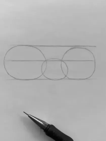 The very first step in my eye drawing tutorial: three simple circles to establish placement and proportion.